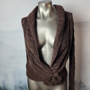 Autumn Cashmere 100% Pure Cashmere Chocolate Brown Knit Cardigan | Women's XS